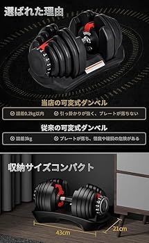 Amazon | ダンベル 可変式 24kg/40kg アジャスタブルダンベル 1